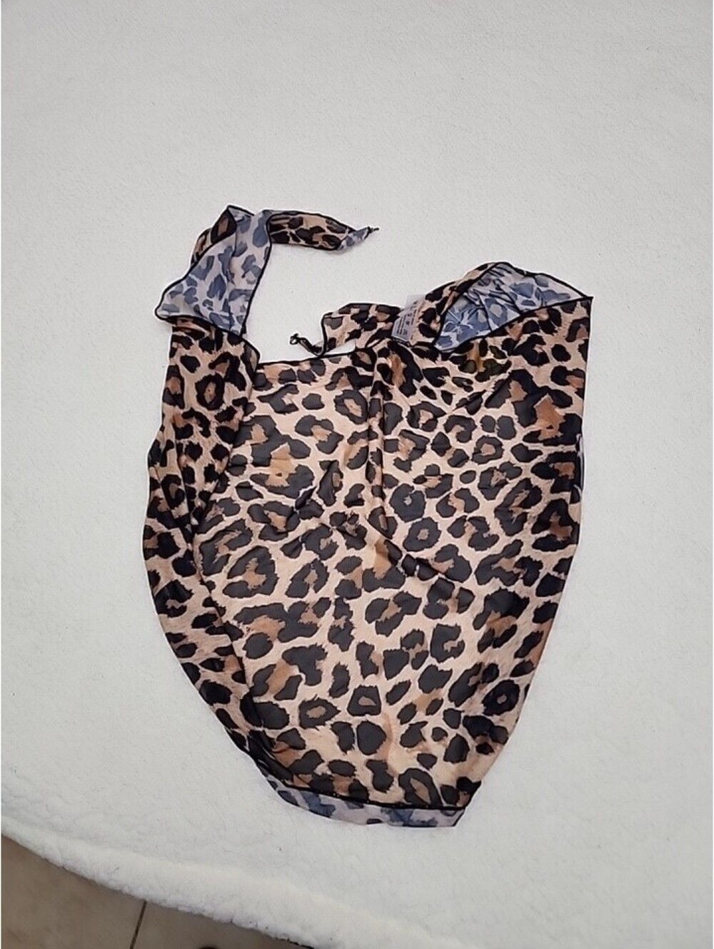 Women's Leopardo XL Brown & Black Rayon/Nylon/Poly Scarf - About 62"x15" China